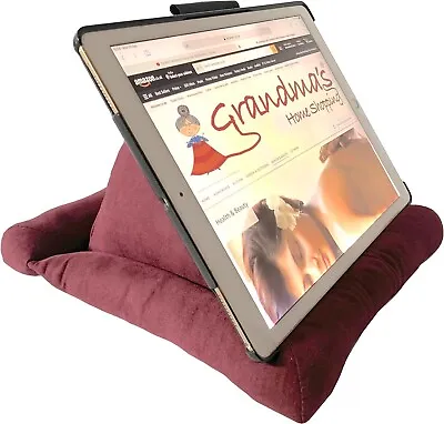 IPad Pillow Cushion Book Reading Stand - Pyramid-Shaped With Bookmark Rope - Red • £15.99