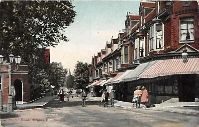 £10 • Buy Postcard Burgess Hill - Church Rd - Shops  - Animated Scene - Circa 1906