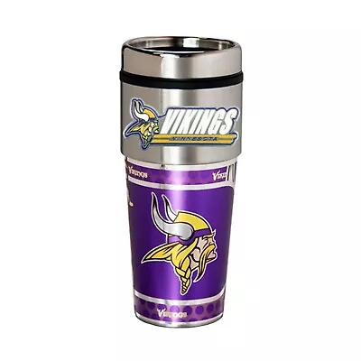 Minnesota Vikings 16oz Stainless Steel NFL Travel Mug With Embossed Logo • $21.90