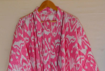 $42.89 • Buy Kimono Dress 100% Cotton Woman Bathrobe Long Gown Sleepwear Indian Screen Print