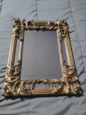 Vintage Euromarchi Italian Ornate Leaf Golden Tuscan Wall Mirror Italy C 491 • $82.99