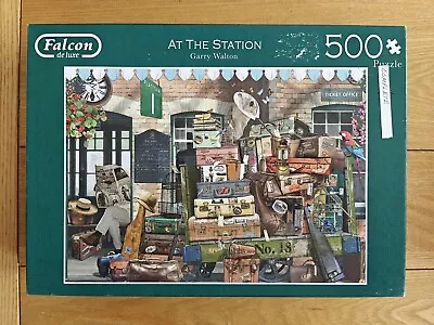 FALCON DE LUXE Title AT THE STATION 500-PIECE JIGSAW PUZZLE -  COMPLETE • £5