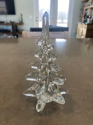 Vintage Clear Glass Christmas Tree 6  Polished Bottom Very Nice • $19.95