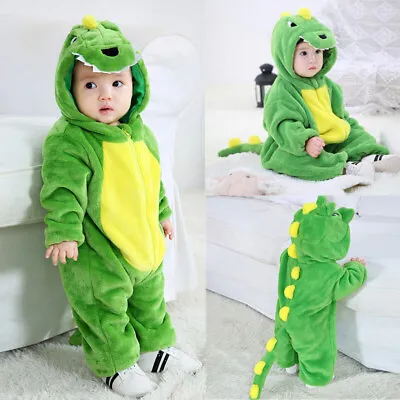 Newborn Baby Romper One-Piece Dinosaur Jumpsuit Costume Toddler Winter Soft Kid • $25.19