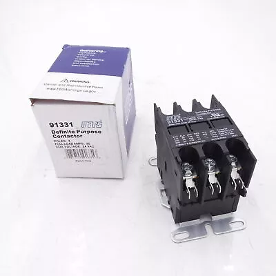 Mars 3 Pole 30A 24VAC 50/60Hz Definite Purpose Contactor 91331 • $21.49