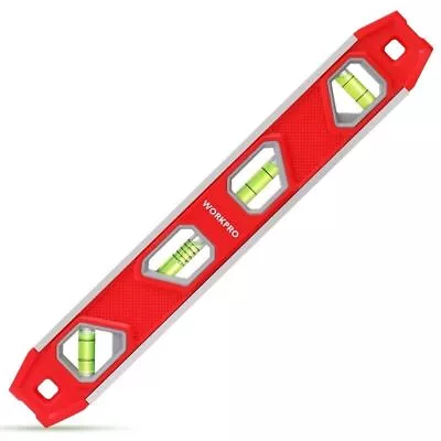 WORKPRO 12-Inch Torpedo Level 4 Bubble V-Groove Aluminum Magnetic Plumbing Level • $16.99