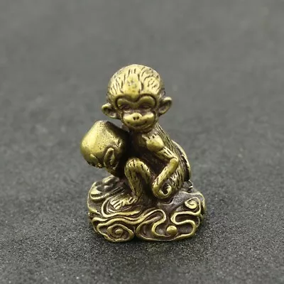 4CM Brass Active Monkey Figurine Small Statue Collection • $11.19