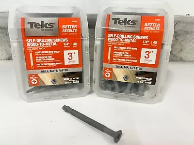 2 BOXES Teks 1/4  X 3  Phillips Flat Head Self-Drill Wood To Metal Screws 21378 • $35.14