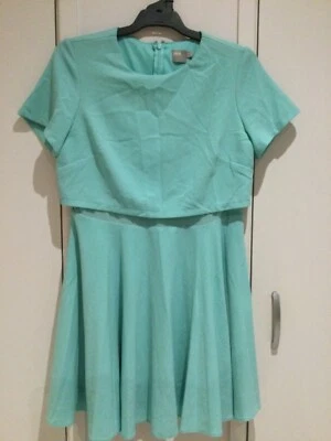 $12 • Buy Ladies Dress, Asos Sz 16, Mint Green, Pretend 2 Piece, Like New