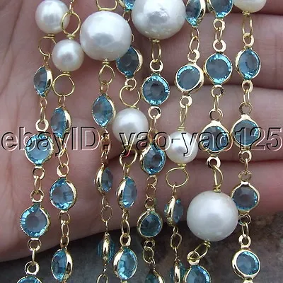 H022001 69  11mm White Kehi Pearl Crystal Necklace • $28