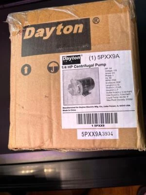 $180 • Buy Dayton Centrifugal Pump: 1/4 Hp HP - Pumps, 1-1/4 In NPT Inlet Size - Pumps, 11