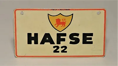 Vintage 1953 Italy Military HAFSE Wheaties Cereal Bicycle License PlateUsed  • $10