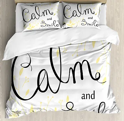 Keep Calm Duvet Cover Set Positive Cursive Words • £42.99