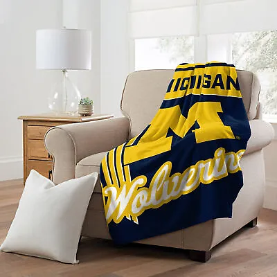 NCAA Officially Licensed Michigan Wolverines 46  X 60  Microfiber Throw Blanket • $26.99