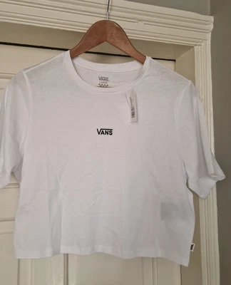 £9.50 • Buy Ladies Vans White Short Sleeve Cropped T Shirt Size Large 10/14