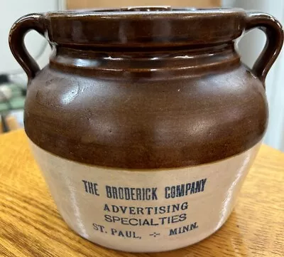 Red Wing Stoneware  Bean Pot  The Broderick Company Advertising St. Paul Minn • $200