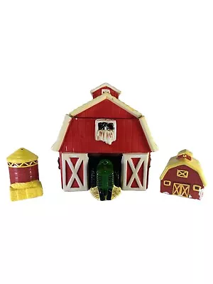 John Deere Ceramic Hand Painted Cookie Jar With Salt/Pepper Shaker Green Tractor • $59.71