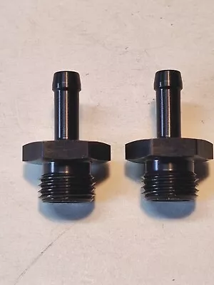 1/4 BARB To 6 ORB FITTING BLACK Set Of 2 • $12.50