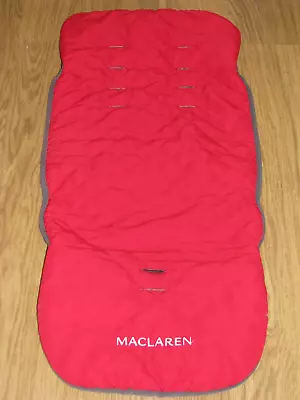 Macllaren Major Elite Padded Seat Liner In Gre/red • £42