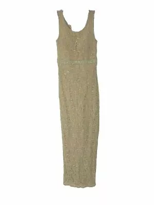 $248 Mignon Women's Beige Sleeveless Round Neck Beaded Gown Dress Size 2 • $69.58