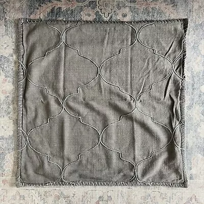 Pottery Barn Moroccan TILE EMBROIDERED Pillow Cover 22  Cotton ~ Gray SILVER • $29.50