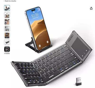 Portable Foldable Wireless Keyboard Integrated Touchpad IOS Android Windows Mac • $34