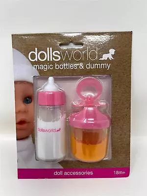 Dolls World - MAGIC MILK & JUICE BOTTLES & DUMMY Set - New • £9.49