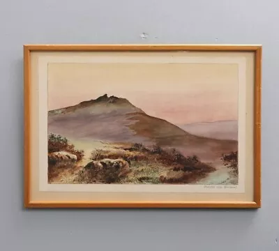 (S) NO RESERVE: Original E. W. Clark Watercolour Painting: Dartmoor Landscape • £9