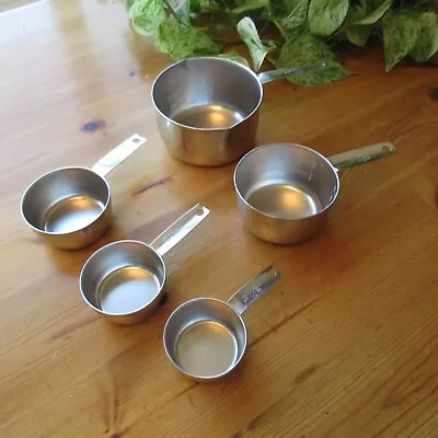 Vintage Foley Measuring Cups Stainless Steel 5 Piece Set 1/4 1/3 1/2 1 2 Cup • $19.99
