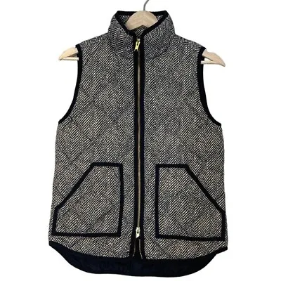 J. Crew Womens Herringbone Full Zip Down Filled Puffer Vest Size XS Pockets • $23.92