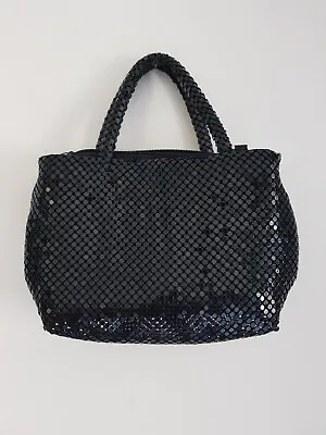 Vintage Chainmail Black Evening Bag Wristlet Immaculate 7.5  X 5.5  • £14.99