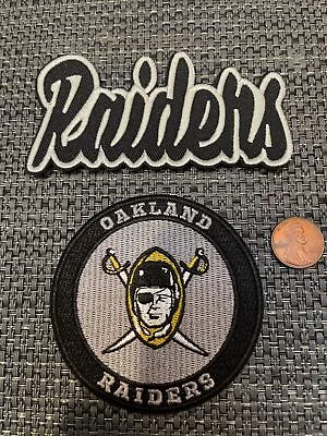 (2) Oakland Las Vegas Raiders Vintage Iron On Embroidered  Patches Patch Lot • $8.99