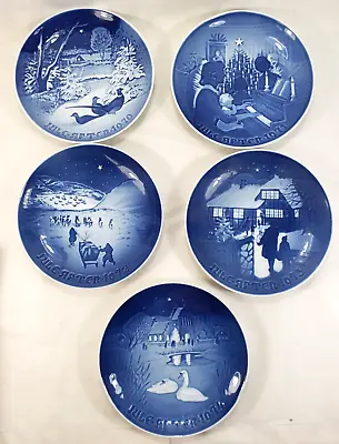 5 Bing & Grondahl Copenhagen Christmas Porcelain Plates 1970-74 B&G Denmark • $59.95