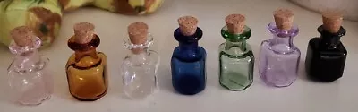 Mini Glass Color Bottles Rectangle Cute Bottles With Cork 1 Milliliters • $10