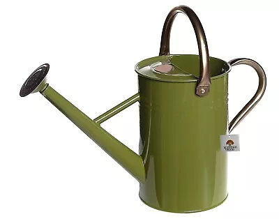 Metal Watering Can Green 4L  Rose Gardening Plant Round • £19.98