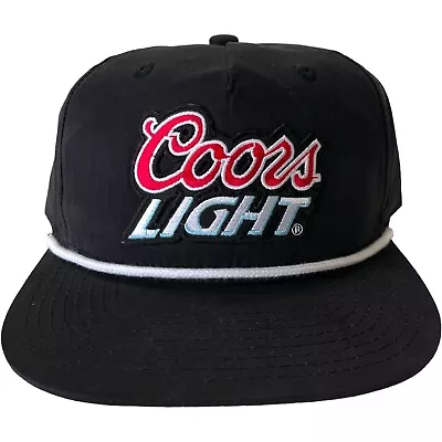 Coors Light Beer Black Rope Hat Cap Vintage Style Trucker Sewn On • $14.99