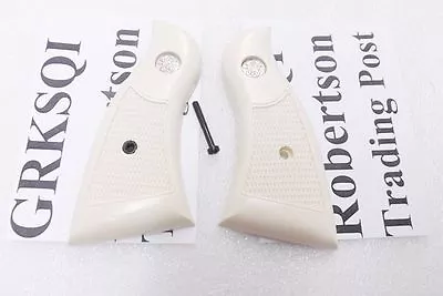  Ivory Poly Grips Fit S&W K L Frame Square Butt Revolvers KSQI 10 19 65 66 686  • $29.90