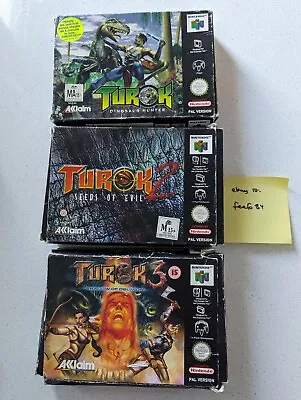 Turok 1 Boxed 2 Boxed & 3 Boxed All 3 Games Complete As Bundle  • $650