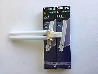 2 Pcs. New Philips PL-S 9W/27 9W G-23 2-PIN Compact Fluorescent Lamp • $8.95