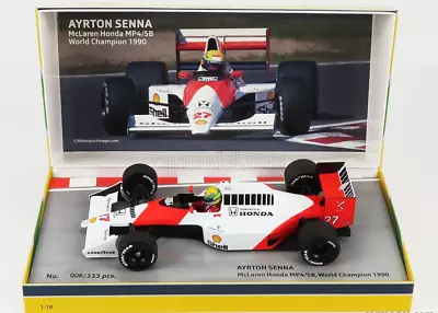 1:18 1990 Ayrton Senna -- World Champion -- McLaren MP4/5B -- Minichamps F1 RARE • $399.99