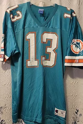 NFL DAN MARINO Miami Dolphins Jersey Size 48 Football Champion Vintage  • $32