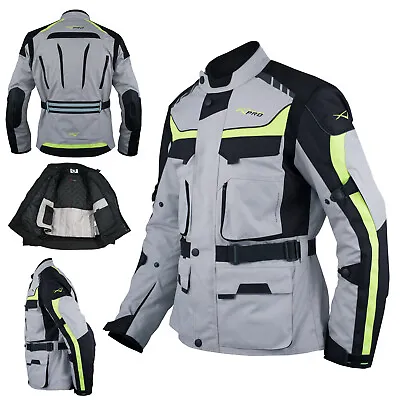 Motorcycle Textile Jacket Motorbike Armor CE Touring Waterproof Grey • $108.81