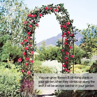 2.4M Outdoor Metal Arch Garden Decor Ornament Climbing Plant Stand Gate Arbour • $32.89