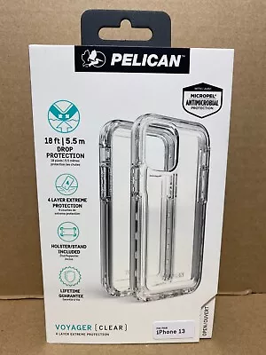 Pelican Voyager IPhone 13 Case Clear With Holster Belt Clip Kickstand • $14.90