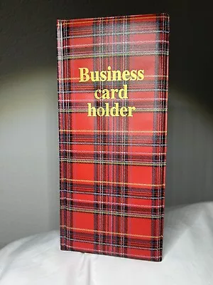 Vintage Red Plaid Vinyl Business Card Wallet Holder ~ Cossa Bella ~ Holds 96 • $9.83