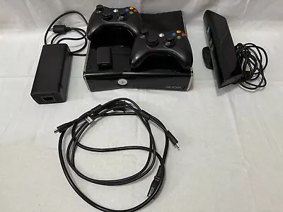 Microsoft Xbox 360 S 250GB Model 1439 With Controllers Kinect And Cords • $119