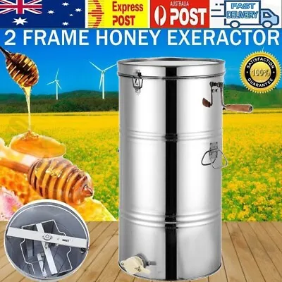 Manual Honey Extractor 2 Frame Stainless Steel Honeycomb Spinner Crank Equipment • $133