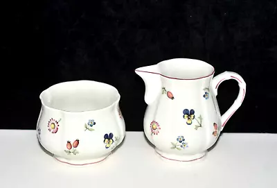 Villeroy & Boch Petite Fleur * OPEN SUGAR BOWL & CREAMER * Small Flowers EXC • $25