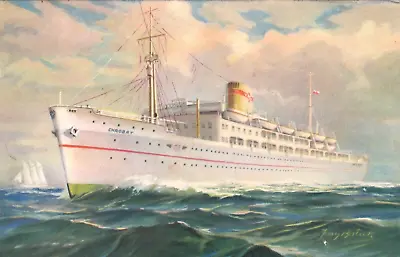 RARE 1940 Color Postcard Famous MS Chrobry Polish Merchant Navy Ship Painted WW2 • $24.99