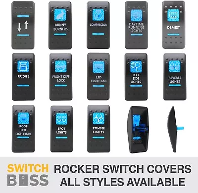 Rocker Switch COVER ONLY - 106 Styles BLUE Suit 12v 24v 4x4 Boat Caravan Marine • $8.90